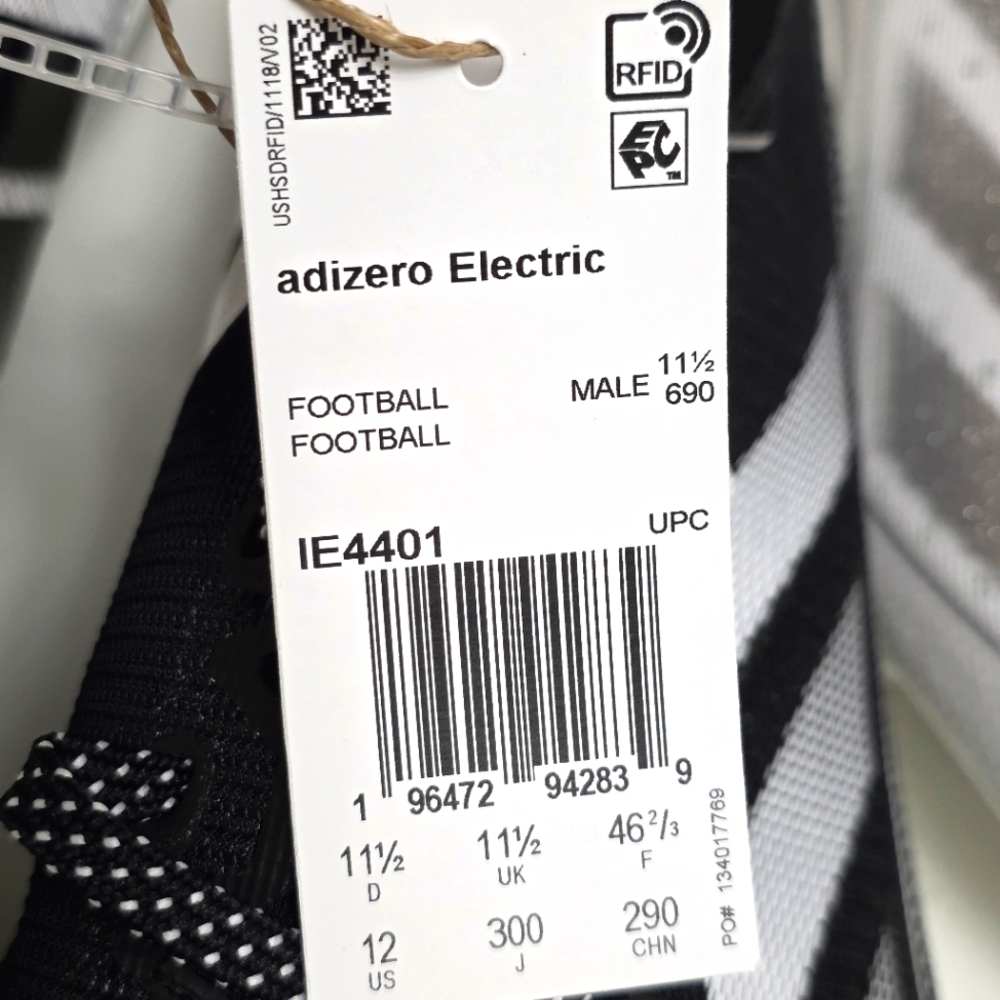 Adidas Adizero Electric Men Size 12 Cleats Snack Attack White Black IE4401 New - Picture 6 of 11